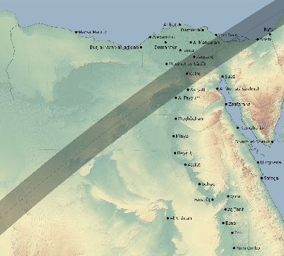 Map of the eclipse path across Egypt on 03/19/2751