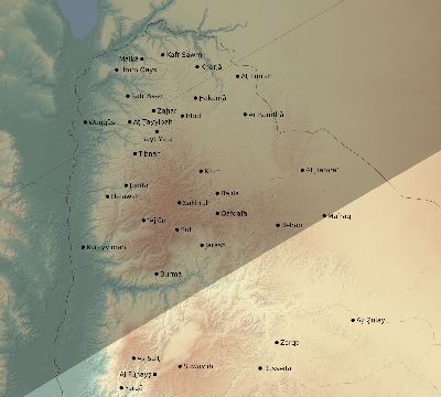 Map of the eclipse path across Jordan on 03/19/2751