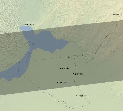 Map of the eclipse path across Kazakhstan on 03/19/2751