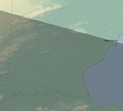 Map of the eclipse path across Belize on 09/11/2751