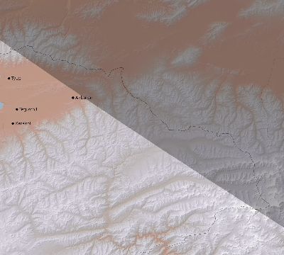 Map of the eclipse path across Kyrgyzstan on 07/22/2753