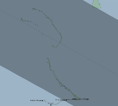 Map of the eclipse path across Kiribati on 07/12/2754
