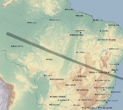 Map of the eclipse path across Brazil on 01/04/2755