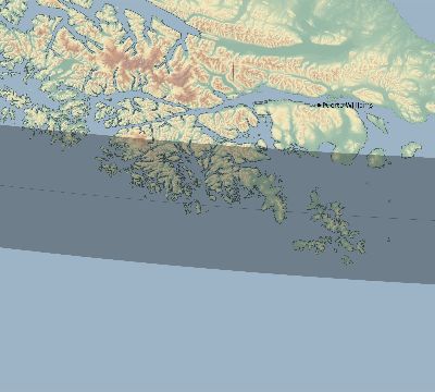 Map of the eclipse path across Chile on 11/04/2757