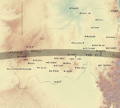 Map of the eclipse path across Sudan on 04/29/2758