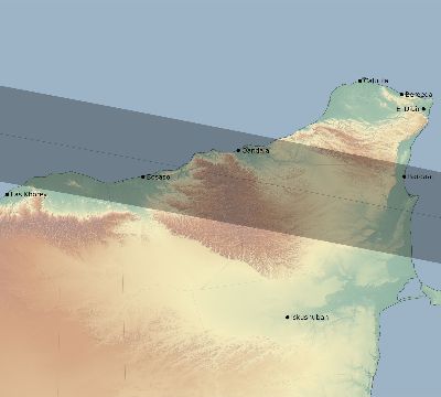 Map of the eclipse path across Somalia on 04/29/2758