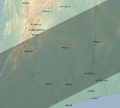 Map of the eclipse path across Togo on 04/29/2758