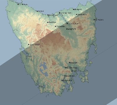 Map of the eclipse path across Australia on 04/19/2759