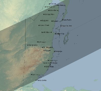 Map of the eclipse path across Belize on 02/27/2761