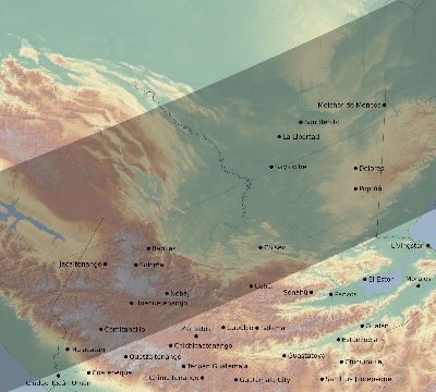 Map of the eclipse path across Guatemala on 02/27/2761