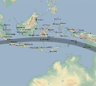 Map of the eclipse path across Indonesia on 08/22/2761