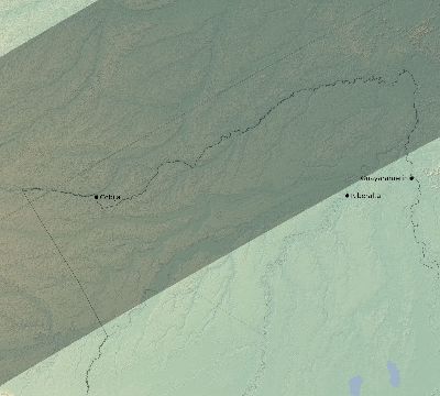 Map of the eclipse path across Bolivia on 02/16/2762