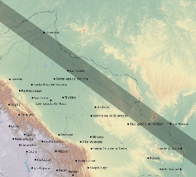 Map of the eclipse path across Bolivia on 12/04/2765