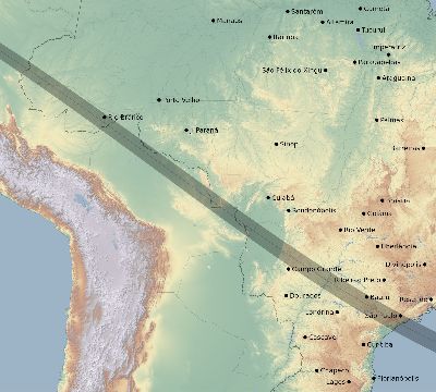 Map of the eclipse path across Brazil on 12/04/2765