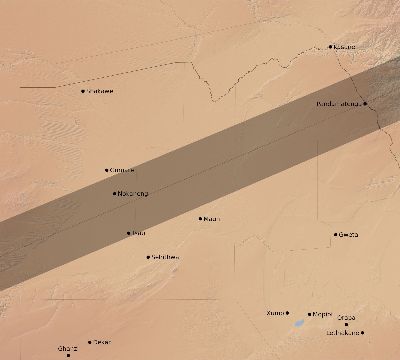 Map of the eclipse path across Botswana on 12/04/2765