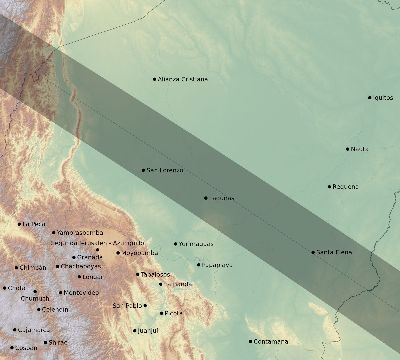 Map of the eclipse path across Peru on 12/04/2765