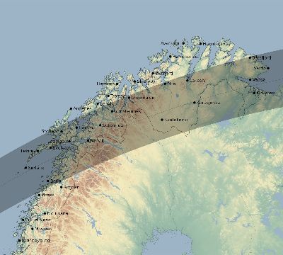 Map of the eclipse path across Norway on 05/30/2766