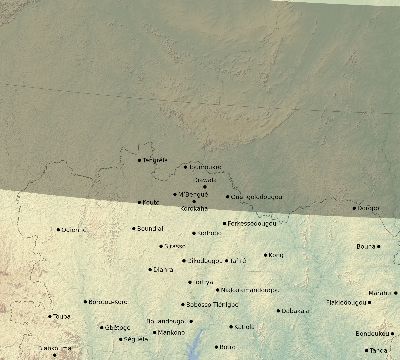 Map of the eclipse path across Côte d'Ivoire (Ivory Coast) on 10/03/2768