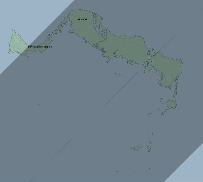 Map of the eclipse path across Turks and Caicos Islands on 03/30/2769