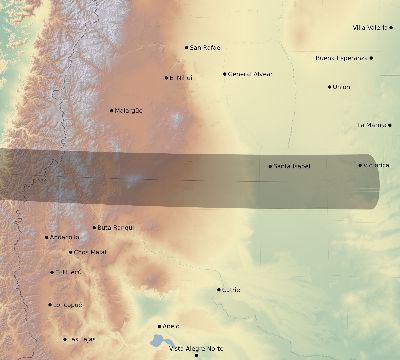 Map of the eclipse path across Argentina on 09/22/2769