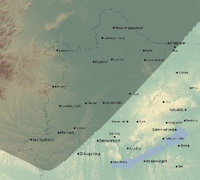 Map of the eclipse path across Hungary on 08/03/2771