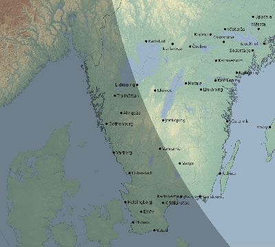 Map of the eclipse path across Sweden on 08/03/2771