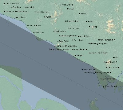 Map of the eclipse path across Malaysia on 07/22/2772