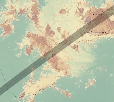Map of the eclipse path across Venezuela on 01/15/2773
