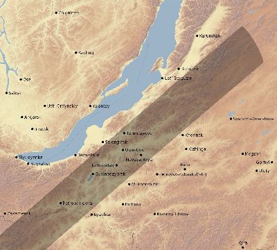 Map of the eclipse path across Russia on 01/04/2774