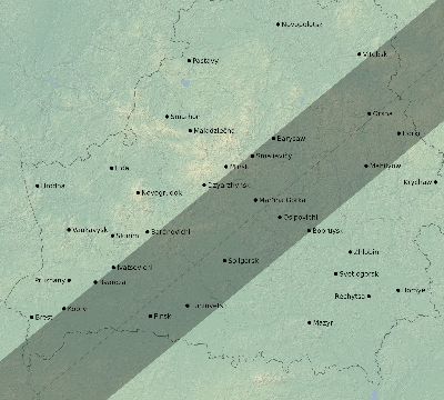 Map of the eclipse path across Belarus on 05/21/2775