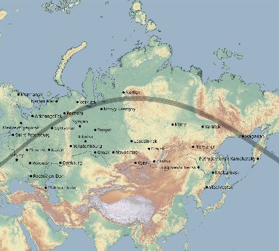 Map of the eclipse path across Russia on 05/21/2775