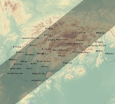 Map of the eclipse path across Slovakia on 05/21/2775
