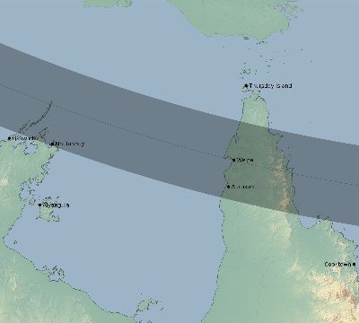 Map of the eclipse path across Australia on 11/03/2776