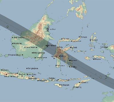 Map of the eclipse path across Indonesia on 11/03/2776
