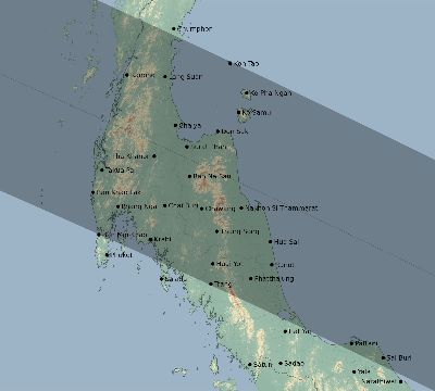 Map of the eclipse path across Thailand on 11/03/2776