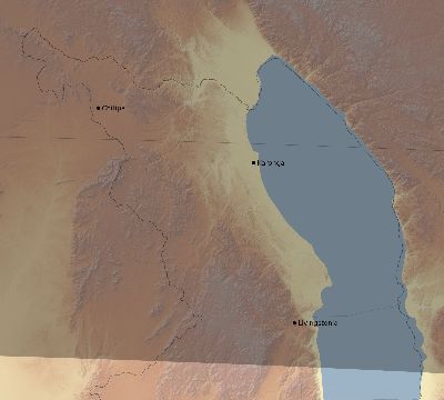 Map of the eclipse path across Malawi on 09/02/2779