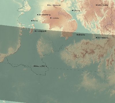 Map of the eclipse path across Laos on 12/26/2782