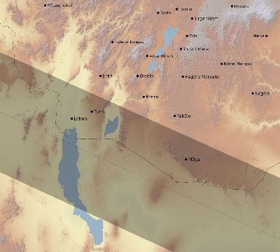 Map of the eclipse path across Ethiopia on 06/22/2783