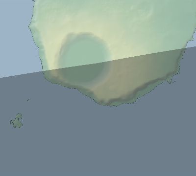 Map of the eclipse path across Chile on 12/16/2783