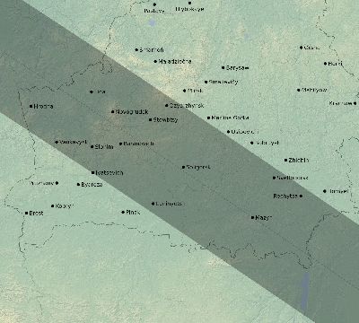 Map of the eclipse path across Belarus on 06/10/2784