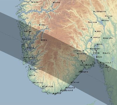 Map of the eclipse path across Norway on 06/10/2784