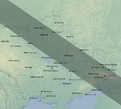 Map of the eclipse path across Ukraine on 06/10/2784