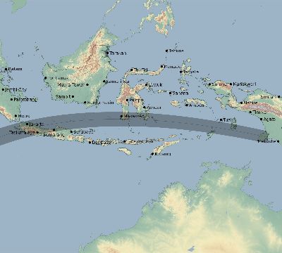 Map of the eclipse path across Indonesia on 04/20/2786