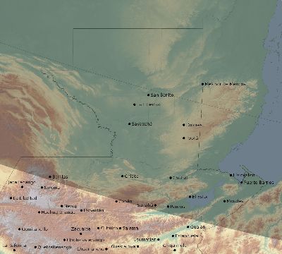 Map of the eclipse path across Guatemala on 10/14/2786