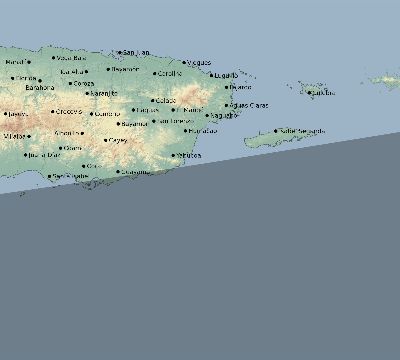 Map of the eclipse path across Puerto Rico on 10/14/2786
