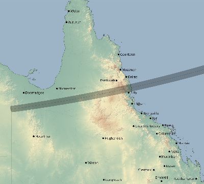 Map of the eclipse path across Australia on 04/10/2787