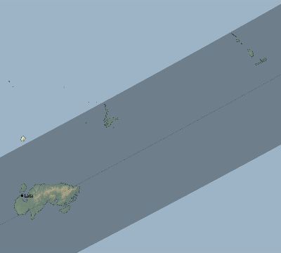Map of the eclipse path across Solomon Islands on 04/10/2787