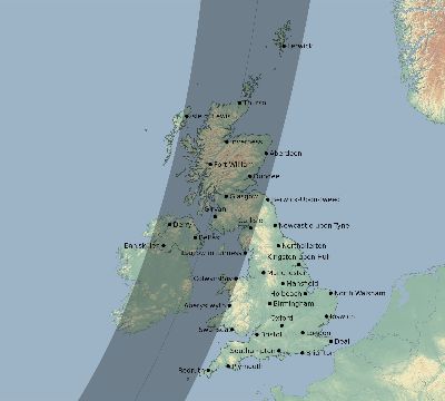 Map of the eclipse path across United Kingdom on 03/29/2788