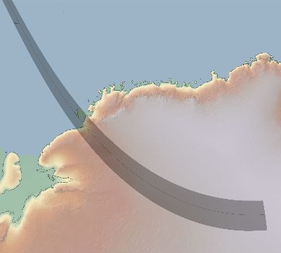 Map of the eclipse path across Antarctica on 09/22/2788