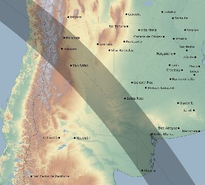 Map of the eclipse path across Argentina on 09/22/2788
